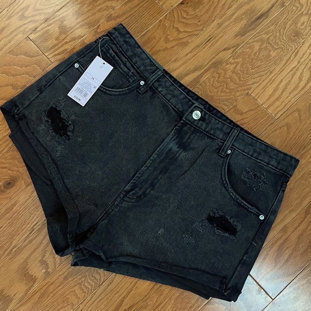 Wild Fable Black Highest Rise Cheeky Denim‎ Shorts